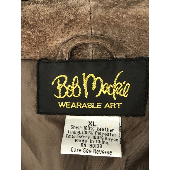 VINTAGE BOB MACKIE “DELLA ROBBIA” EMBROIDERED SUEDE JACKET Fall Pumpkins XL - Picture 7 of 9